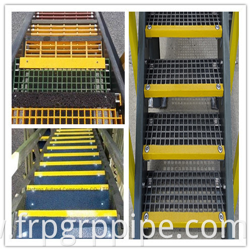 Anti-Slip FRP Gratings Outdoor GRP Grating Stairs GRP Stair Treads